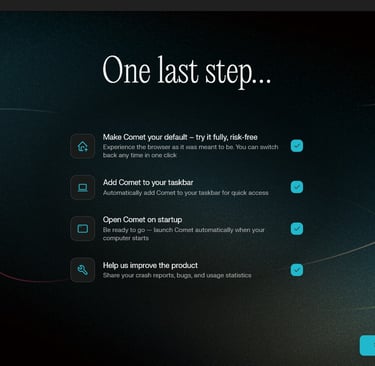 a one last step button on a computer screen