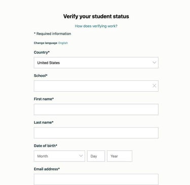 Perplexity Pro student discount 12 months free - verify student status page