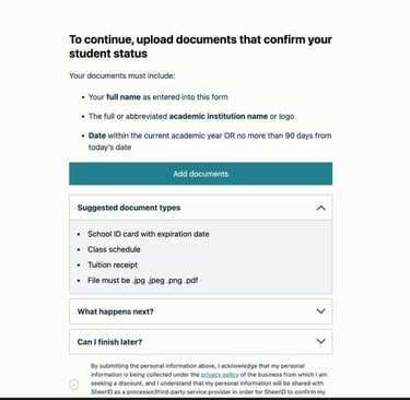 Upload documents to verify student status for Perplexity Pro