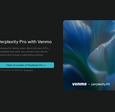 Perplexity Pro free 12-month offer for Venmo users