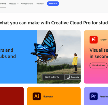 Screenshot Creative Cloud Pro for students
