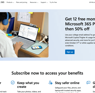 Screenshot Microsoft 365 Personal
