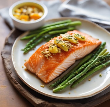 Close-up of a rustic jar of handmade jam with fresh fruit and wooden spoon on a wooden table.