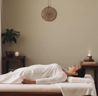 Close-up of hands gently performing a reiki healing session.