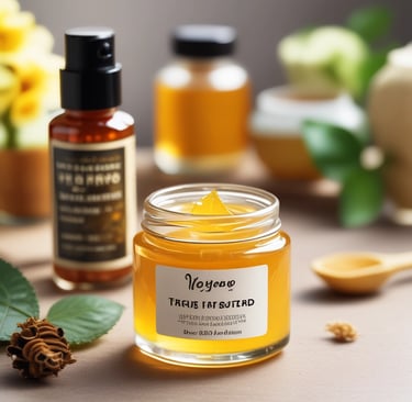 a bottle of honey honey shampoo next to a pink towel