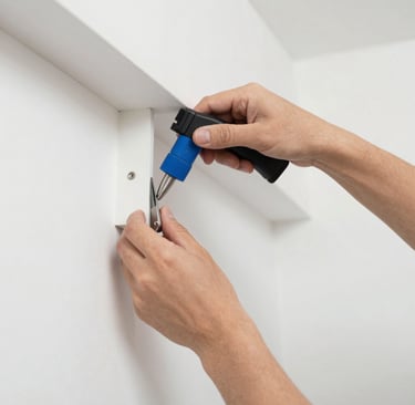 A detailed shot of a newly installed backsplash with intricate tile work in a kitchen.
