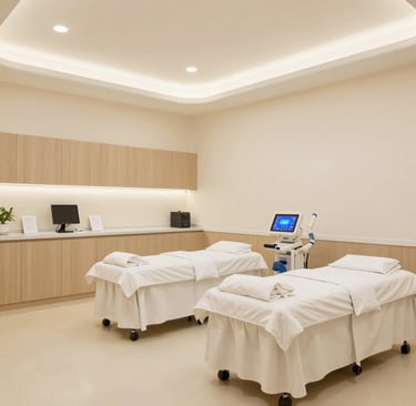 A panoramic view of a hospital with a welcoming entrance, symbolizing health tourism growth.