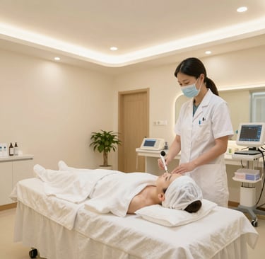 A panoramic view of a hospital with a welcoming entrance, symbolizing health tourism growth.