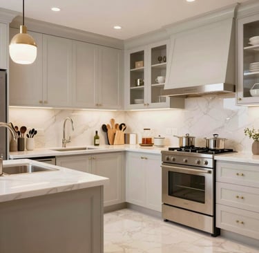 Before and after view of a luxury bathroom showing sparkling tiles and crystal-clear glass surfaces.