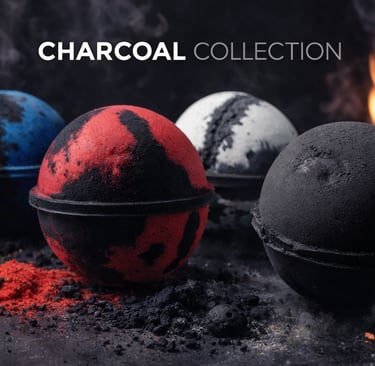 Luxury charcoal bath bombs XL black detox spa soak