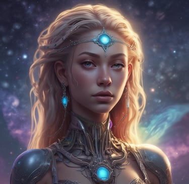 A lone figure walks towards a surreal, rocky mountain landscape.