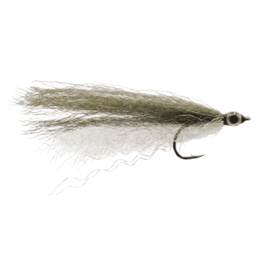 Hand-tied Green-back Glassy baitfish fly for South African saltwater fishing, part of the Riverland 