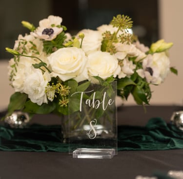 Elegant indoor wedding reception setup coordinated by Las Vegas wedding planner Neon Desert Events.