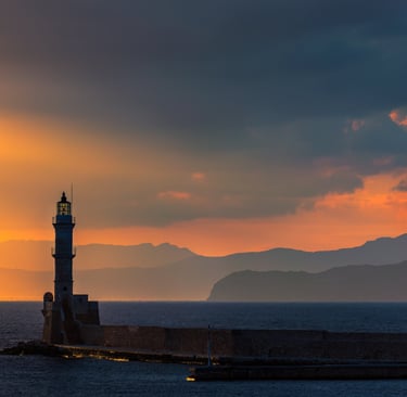 The lighthouse at Chania, Crete