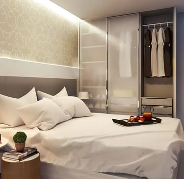 Suíte do apartamento no condomínio Prime Del Sol