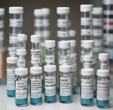 Close-up of a scientist's hands holding a petri dish with glowing bacteria cultures in a laboratory setting.