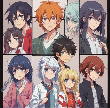 A purple and blue logo on a black background