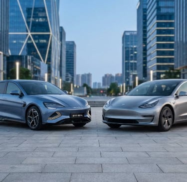 BYD vs Tesla side by side comparison