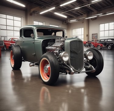 A sleek, midnight blue JDM car gleaming under city lights, with a crowd admiring its polished curves.