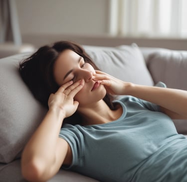 A serene woman practicing yoga at sunrise in a peaceful natural setting.
