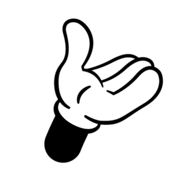 A cartoon open hand