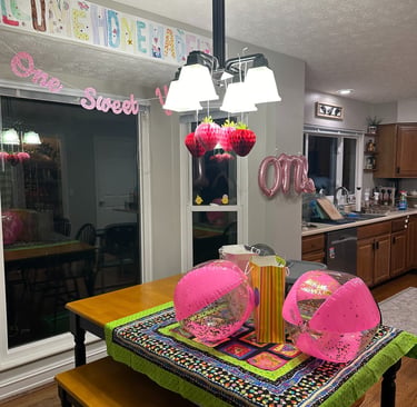 strawberry birthday theme decorations baby first birthday setup