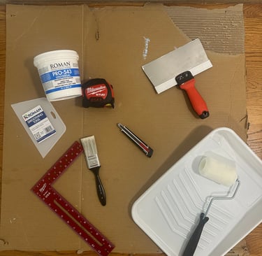Tool Supplies for DIY Wallpaper Hanging