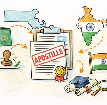 Apostille process for India from Massachusetts