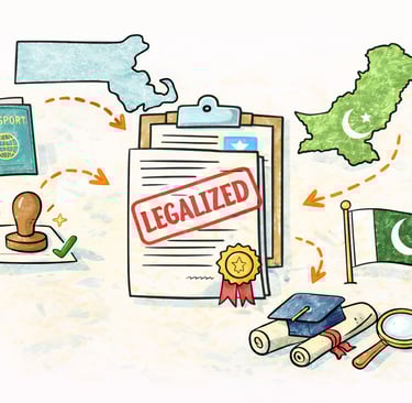 Document legalization for Pakistan from Massachusetts