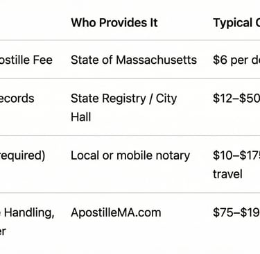 Birth, marriage, death, divorce certificates
