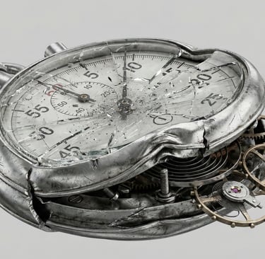 a clockwork of a pocket, destroyed
