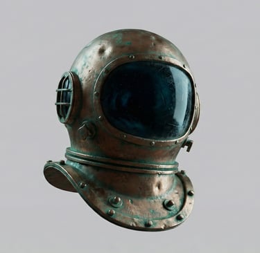 a diving helmet on the void