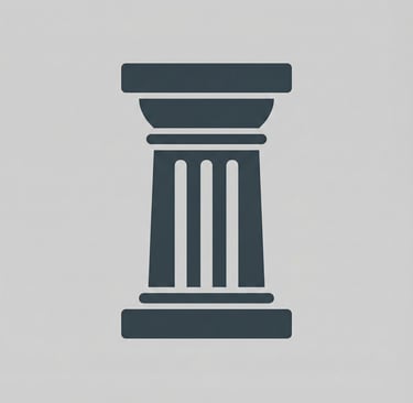 a black and white icon of a robust Roman column