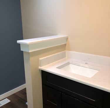 modern designs on bathroom remodel, quartz countertops, tile services and paint &renovation services