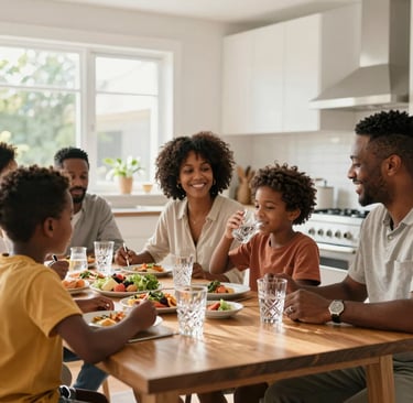 Close-up of a glass filled with clear, fresh water on a marble countertop