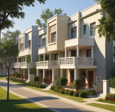 A commercial property facade in Jaisalmer showcasing local craftsmanship and modern design.