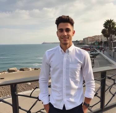 man standing near balcony