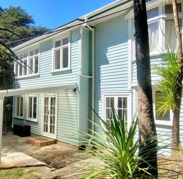 White painted trim - exterior house painting Titirangi