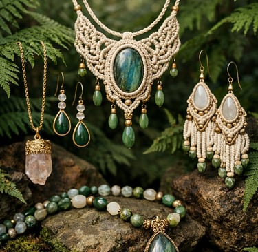 Muestra de joyería artesanal raiz nativa