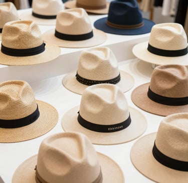 Étalage de chapeaux tendances 2026 Ekkinoxx : feutre, paille,, laine