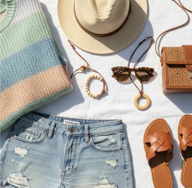 Flat lay guide association couleurs et accessoires