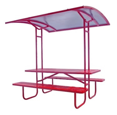 mesa de picnic metálica con sombrilla modelo urbani 4