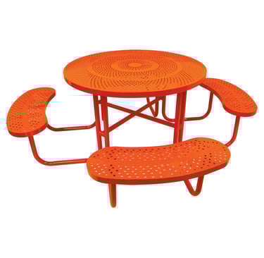 mesa de picnic metálica redonda modelo urbani 5 para 4 personas