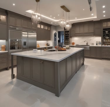 Bright, custom-built kitchen cabinetry with soft natural light highlighting the wood grain.