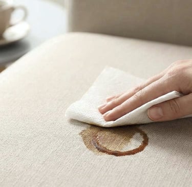 Nigdy nie pocieraj plamy! Energiczne ruchy sprawiają, że brud wnika głęboko w strukturę włókien.