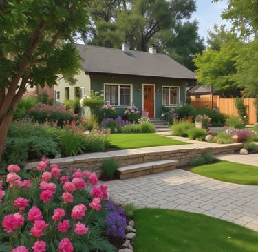 A cozy backyard ADU with stylish siding and a welcoming porch.