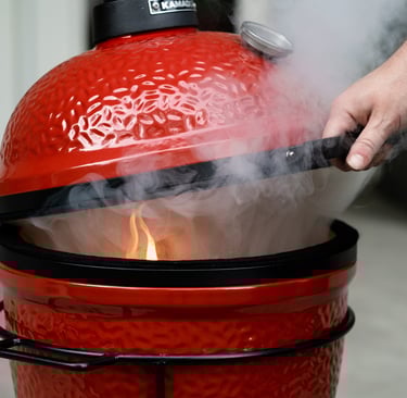 A bag of Kamado Joe Big Block Charcoal available at Outdoor BBQ Kitchens showroom in Southampton.