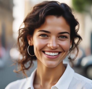 woman wearing black crew-neck shirt
