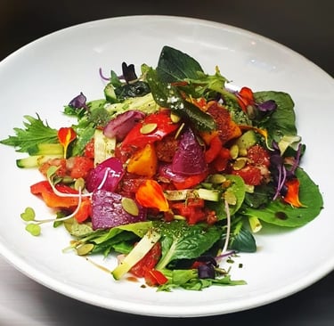 Vibrant Beautiful plated salad at Tonic Bistro