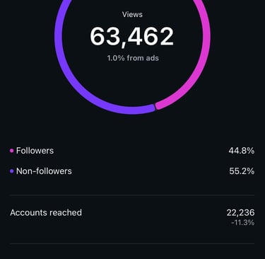 June to July Instagram view analytics